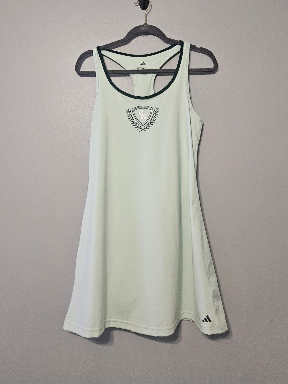 adidas Mint Green Racerback Tank Dress with Dark Trim